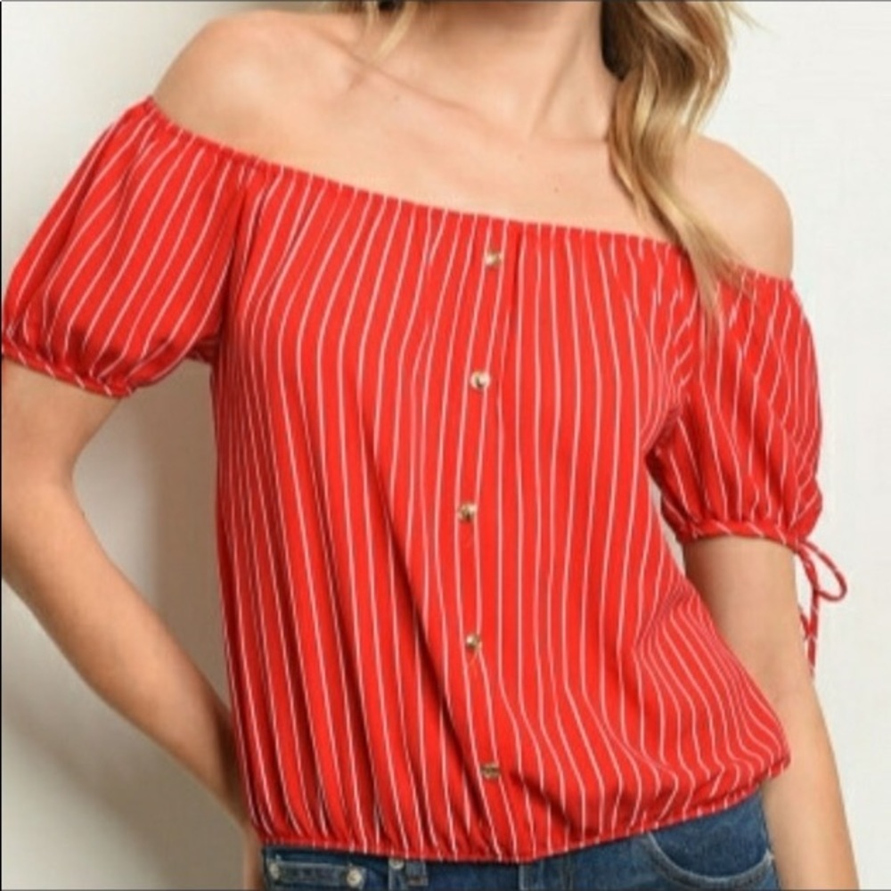 Striped Off-Shoulder Blouse